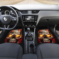 Skull Car Mats Fire Skull Tattoo Scream - Wonder Print Shop
