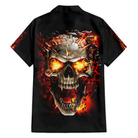 Skull Hawaiian Shirt Fire Skull Tattoo Scream - Wonder Print Shop