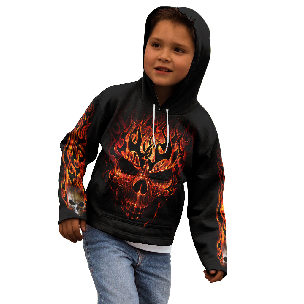 Skull Kid Hoodie Fire Skull Tattoo Scream - Wonder Print Shop