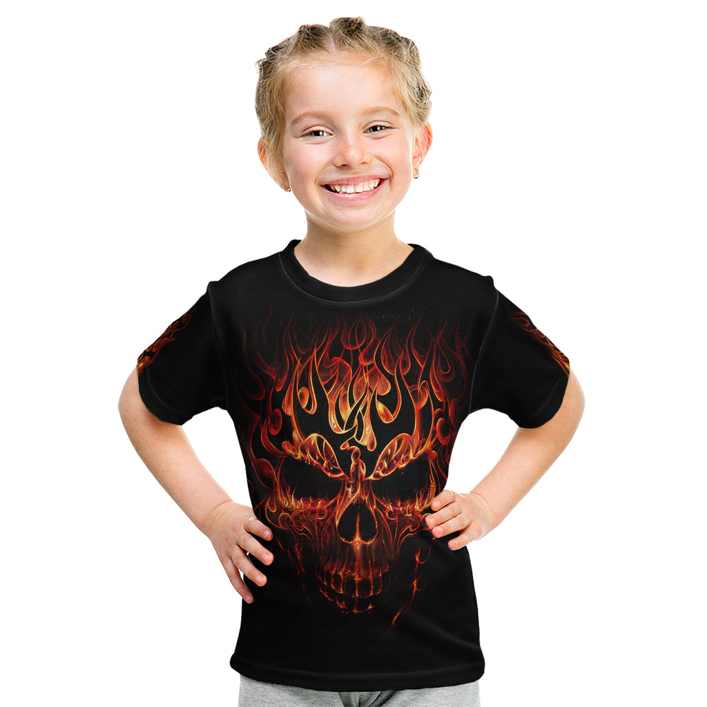 Skull Kid T Shirt Fire Skull Tattoo Scream - Wonder Print Shop