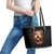 Skull Leather Tote Bag Fire Skull Tattoo Scream - Wonder Print Shop