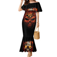 Skull Mermaid Dress Fire Skull Tattoo Scream - Wonder Print Shop