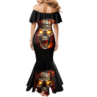 Skull Mermaid Dress Fire Skull Tattoo Scream - Wonder Print Shop