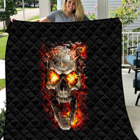 Skull Quilt Fire Skull Tattoo Scream - Wonder Print Shop