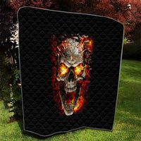 Skull Quilt Fire Skull Tattoo Scream - Wonder Print Shop
