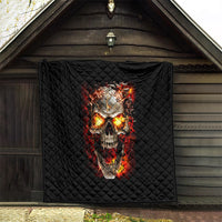 Skull Quilt Fire Skull Tattoo Scream - Wonder Print Shop