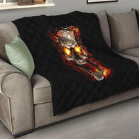 Skull Quilt Fire Skull Tattoo Scream - Wonder Print Shop