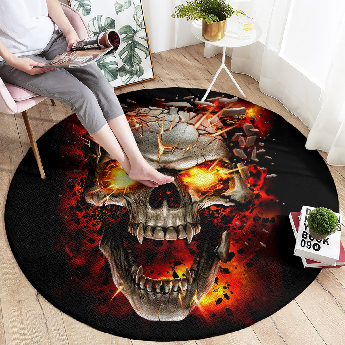 skull-round-carpet-fire-skull-tattoo-scream