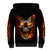 Skull Sherpa Hoodie Fire Skull Tattoo Scream - Wonder Print Shop