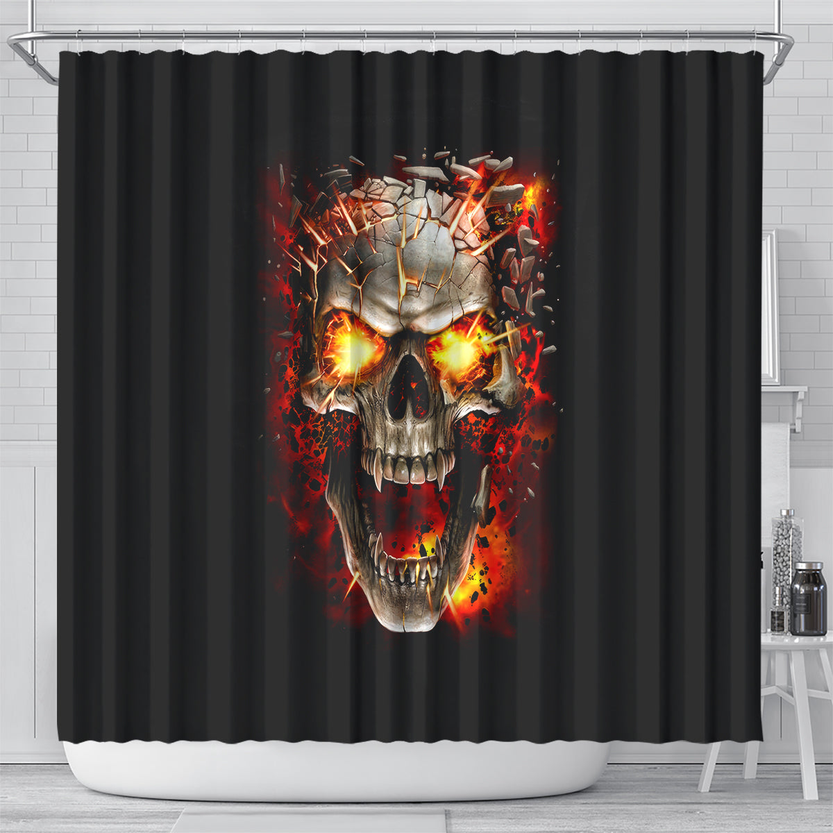 skull-shower-curtain-fire-skull-tattoo-scream