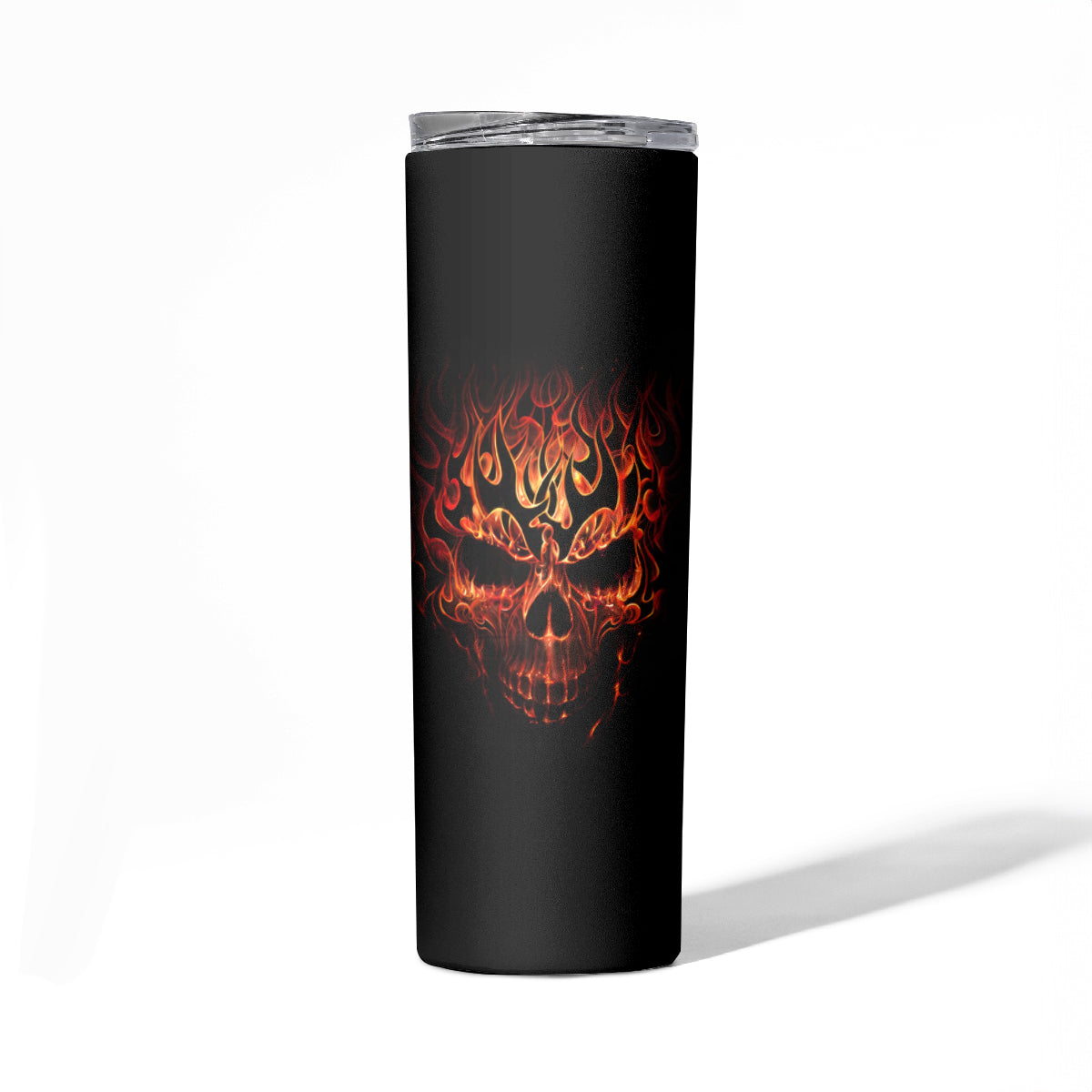 Skull Skinny Tumbler Fire Skull Tattoo Scream - Wonder Print Shop