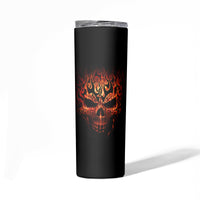 Skull Skinny Tumbler Fire Skull Tattoo Scream - Wonder Print Shop