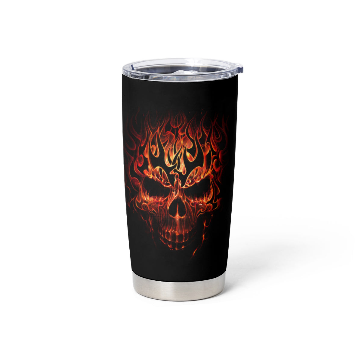 Skull Tumbler Cup Fire Skull Tattoo Scream - Wonder Print Shop