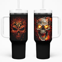 Skull Tumbler With Handle Fire Skull Tattoo Scream - Wonder Print Shop