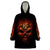 Skull Wearable Blanket Hoodie Fire Skull Tattoo Scream - Wonder Print Shop
