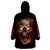 Skull Wearable Blanket Hoodie Fire Skull Tattoo Scream - Wonder Print Shop