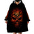 Skull Wearable Blanket Hoodie Fire Skull Tattoo Scream - Wonder Print Shop