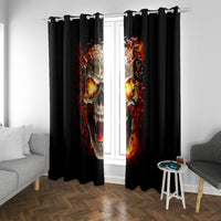 Skull Window Curtain Fire Skull Tattoo Scream - Wonder Print Shop