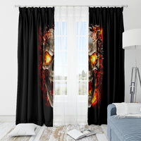 Skull Window Curtain Fire Skull Tattoo Scream - Wonder Print Shop