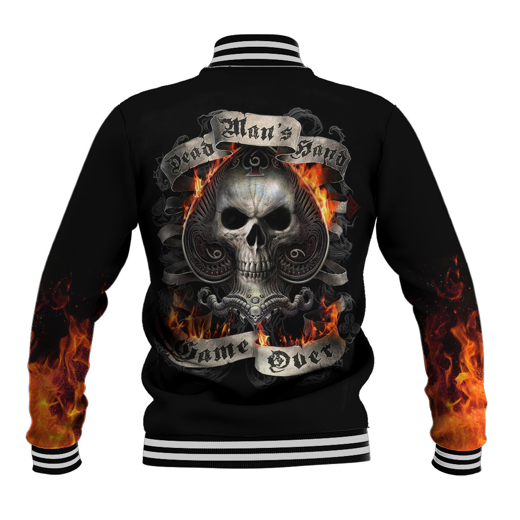 Skull Baseball Jacket Gambling Death Fire - Wonder Print Shop