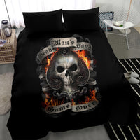 Skull Bedding Set Gambling Death Fire - Wonder Print Shop