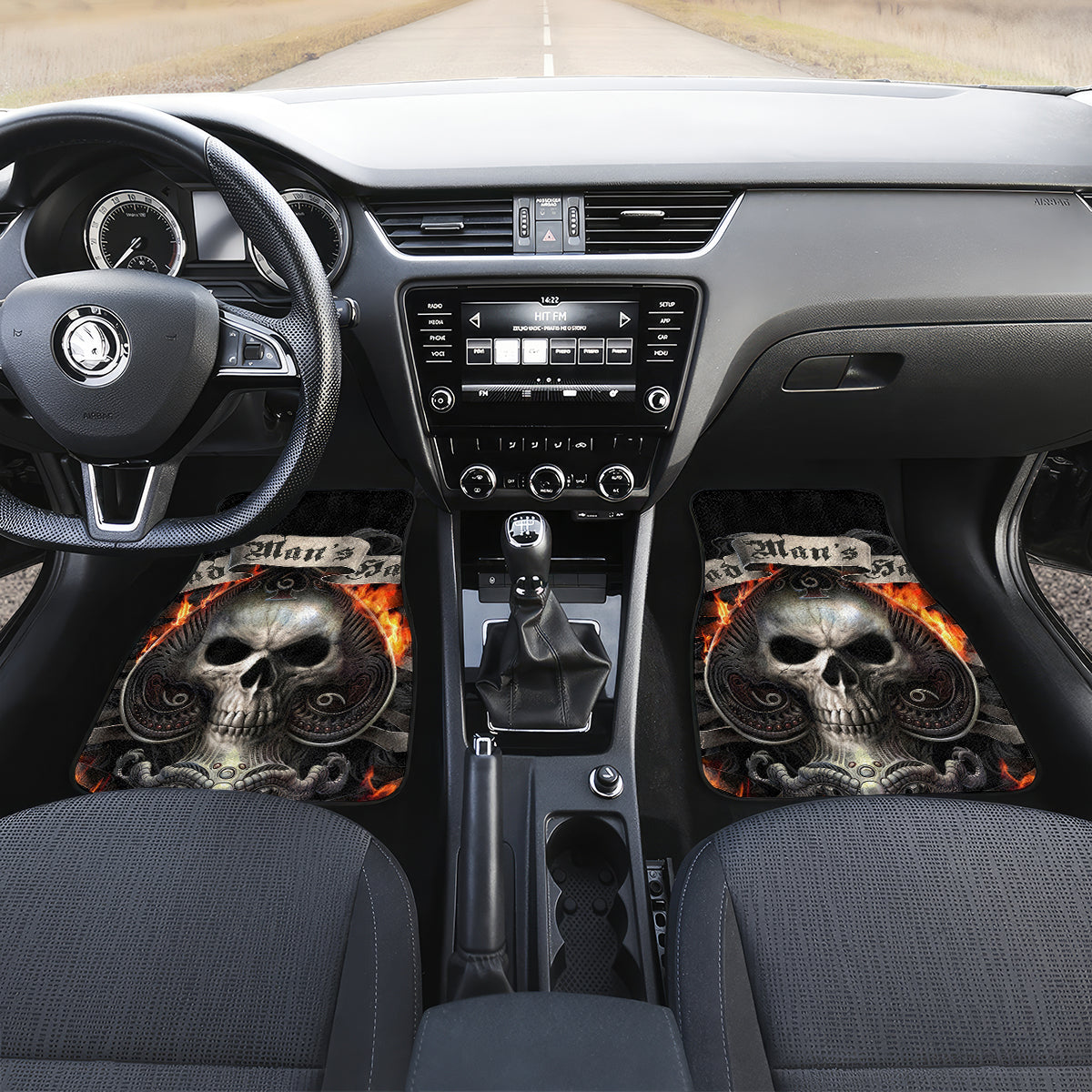 Skull Car Mats Gambling Death Fire - Wonder Print Shop
