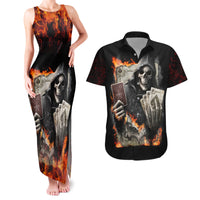 Skull Couples Matching Tank Maxi Dress And Hawaiian Shirt Gambling Death Fire - Wonder Print Shop