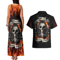 Skull Couples Matching Tank Maxi Dress And Hawaiian Shirt Gambling Death Fire - Wonder Print Shop