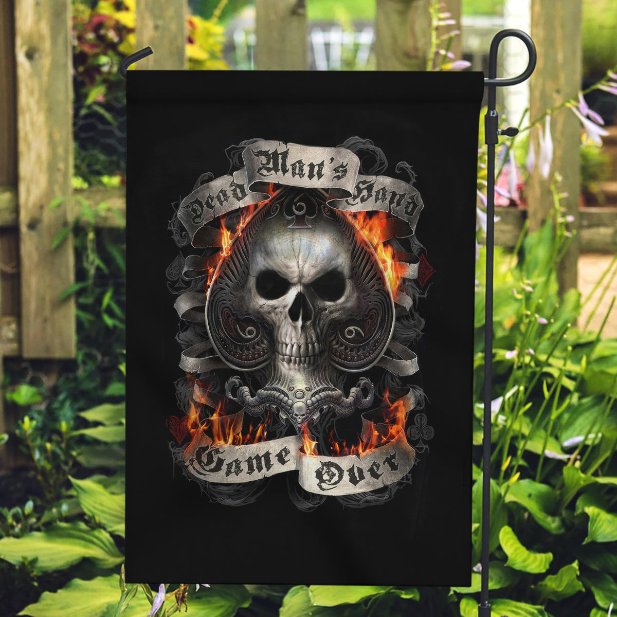 Skull Garden Flag Gambling Death Fire - Wonder Print Shop