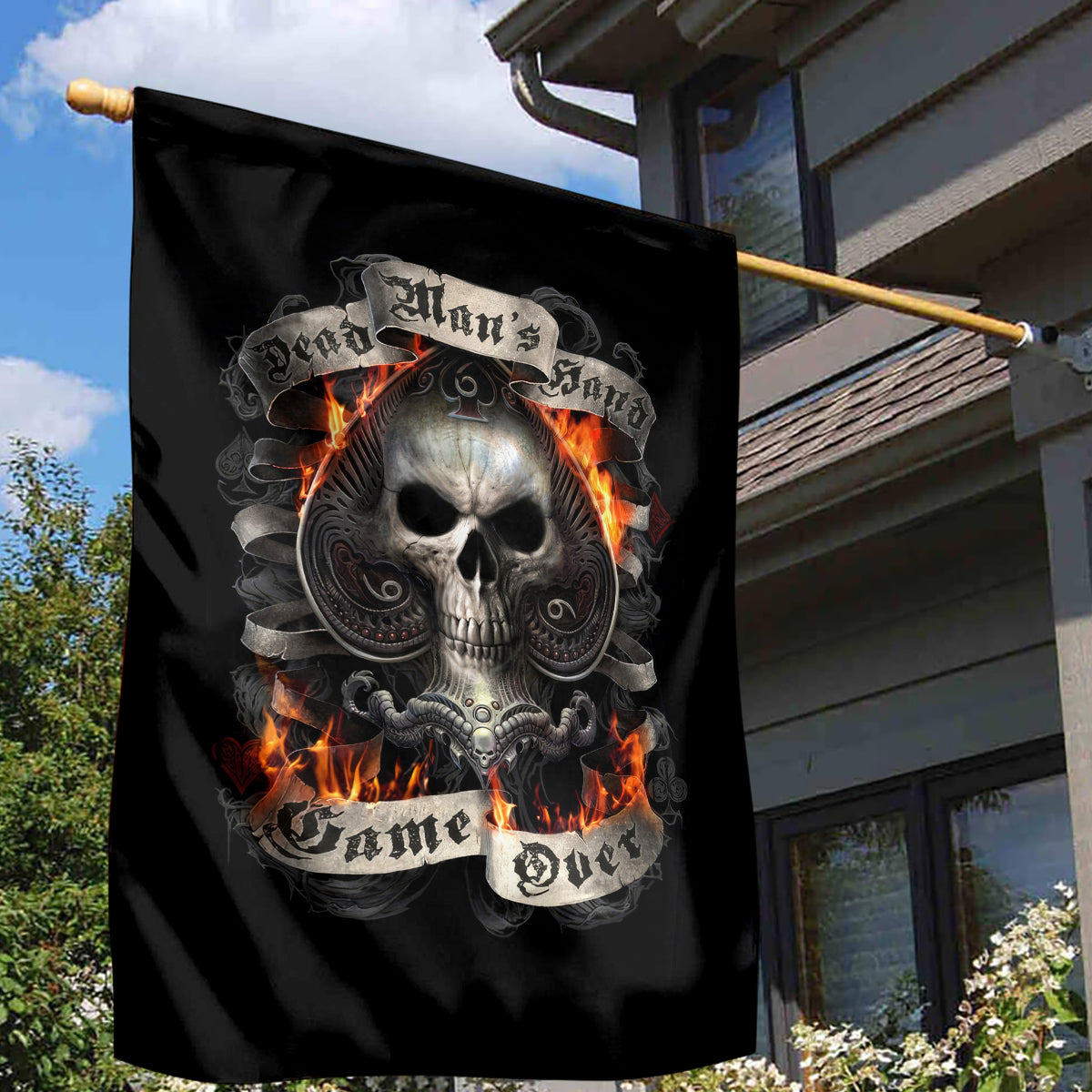 Skull Garden Flag Gambling Death Fire - Wonder Print Shop