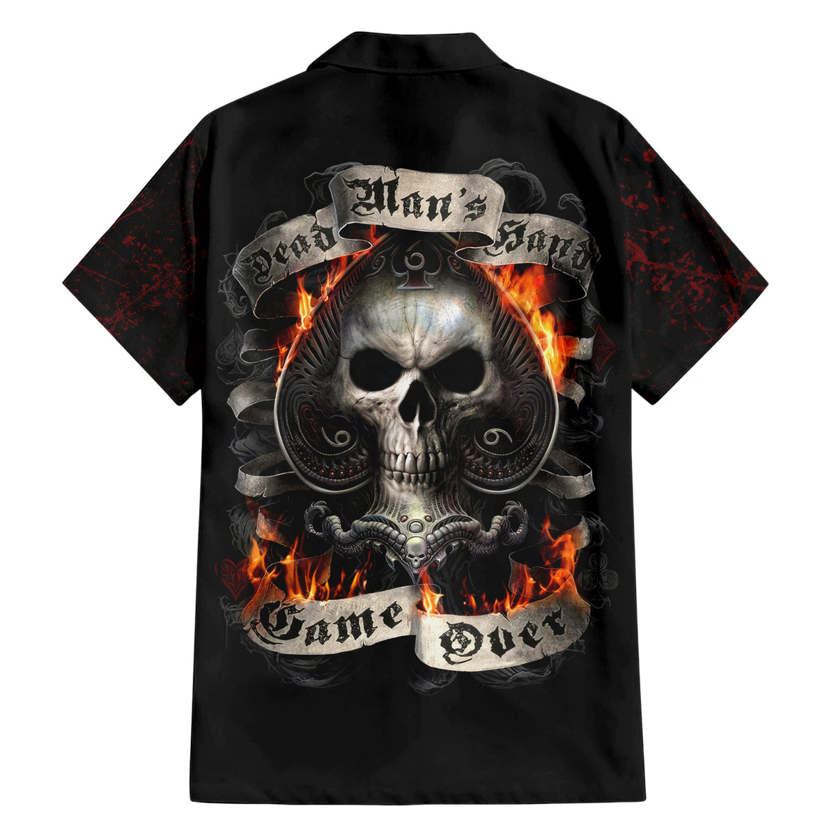 Skull Hawaiian Shirt Gambling Death Fire - Wonder Print Shop