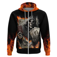 Skull Hoodie Gambling Death Fire - Wonder Print Shop