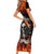 Skull Short Sleeve Bodycon Dress Gambling Death Fire - Wonder Print Shop