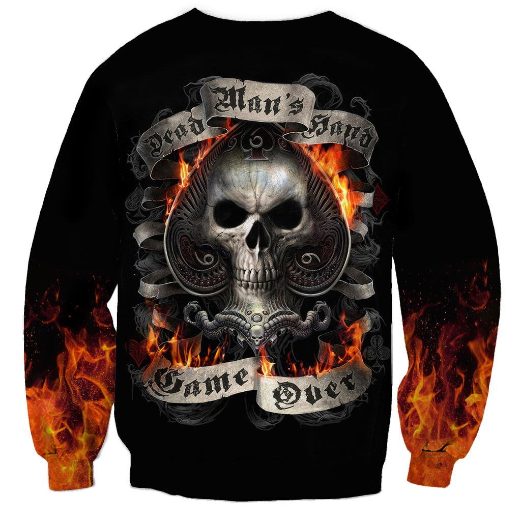 Skull Sweatshirt Gambling Death Fire - Wonder Print Shop
