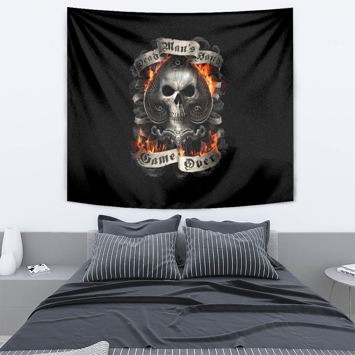Skull Tapestry Gambling Death Fire - Wonder Print Shop