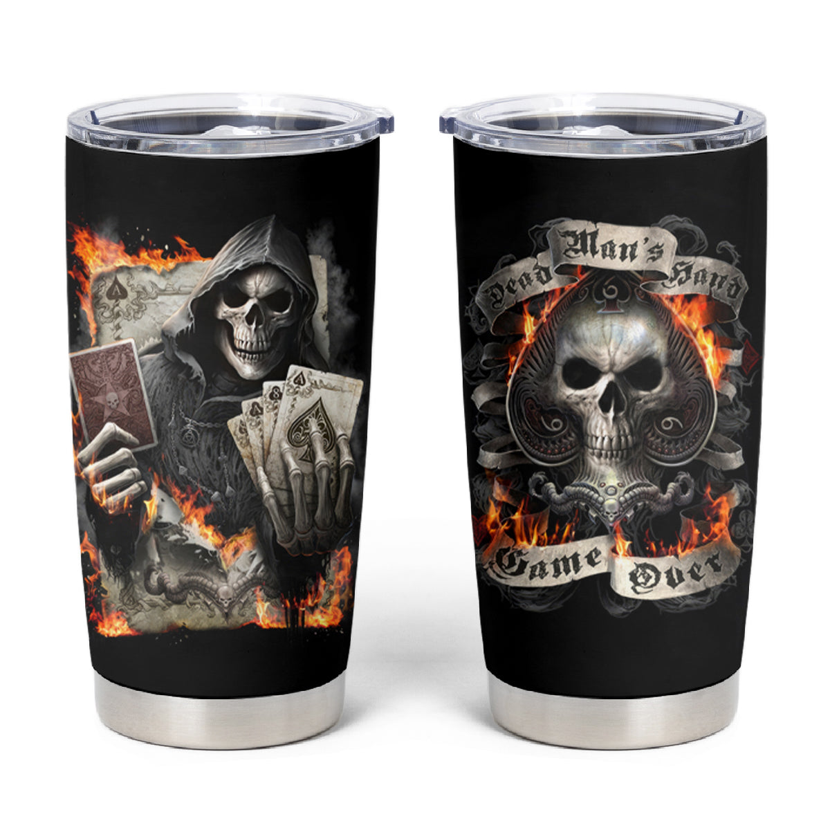 Skull Tumbler Cup Gambling Death Fire - Wonder Print Shop