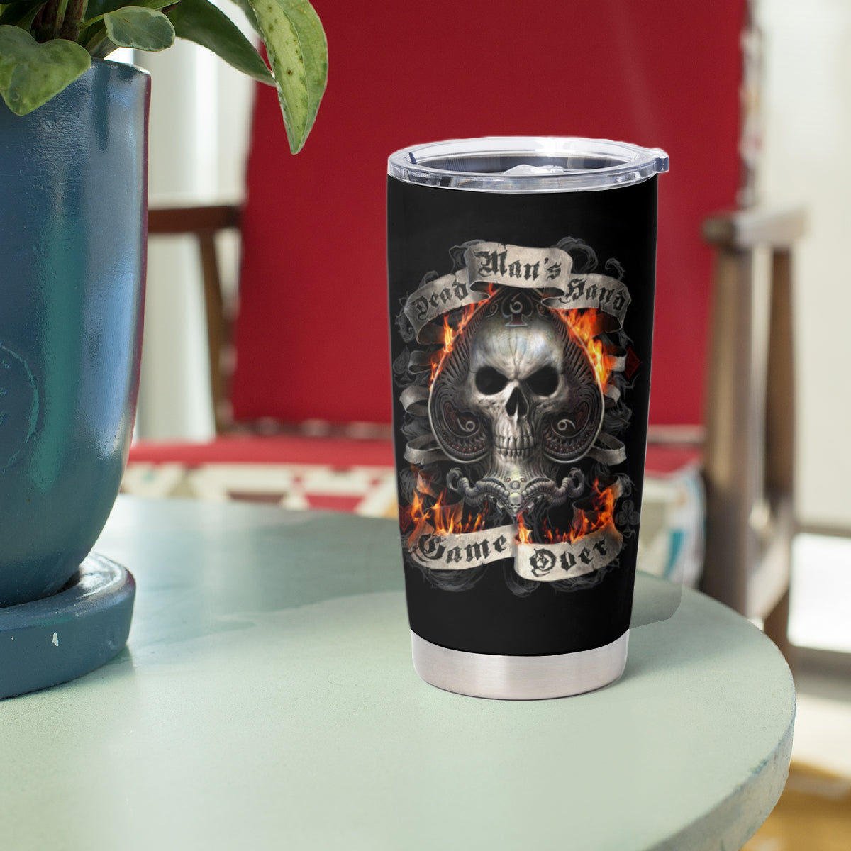 Skull Tumbler Cup Gambling Death Fire - Wonder Print Shop