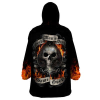 Skull Wearable Blanket Hoodie Gambling Death Fire - Wonder Print Shop