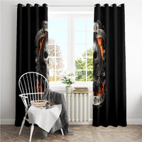 Skull Window Curtain Gambling Death Fire - Wonder Print Shop