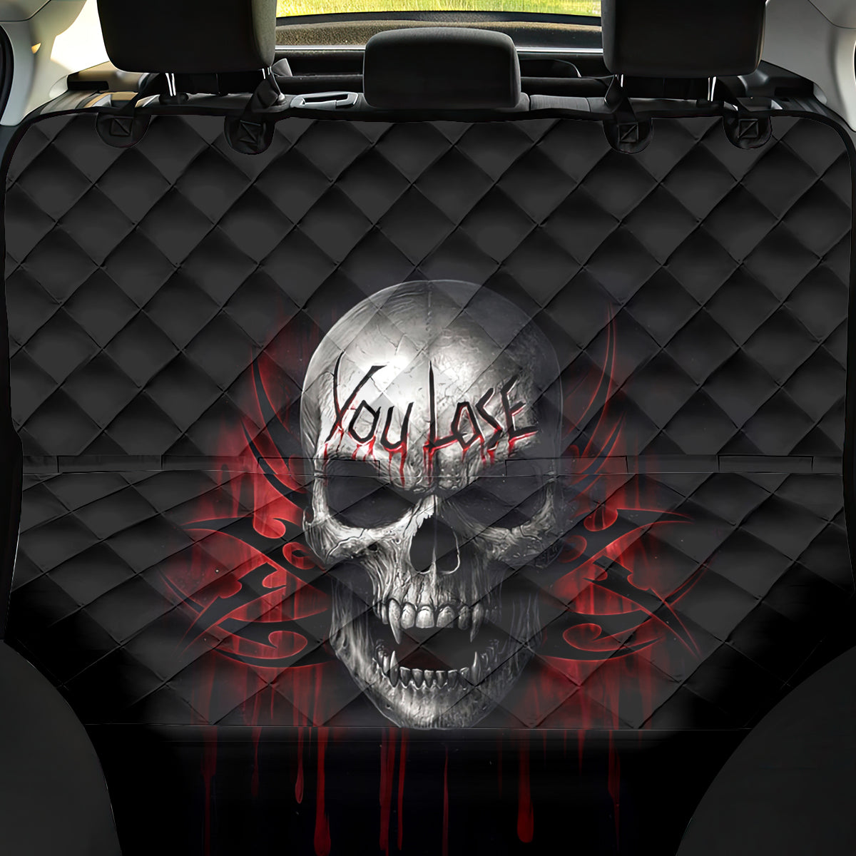 Skull Back Car Seat Cover Death Skull Game Over - Wonder Print Shop