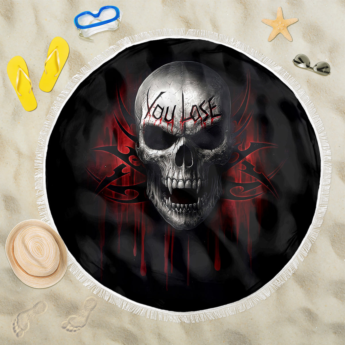 Skull Beach Blanket Death Skull Game Over - Wonder Print Shop