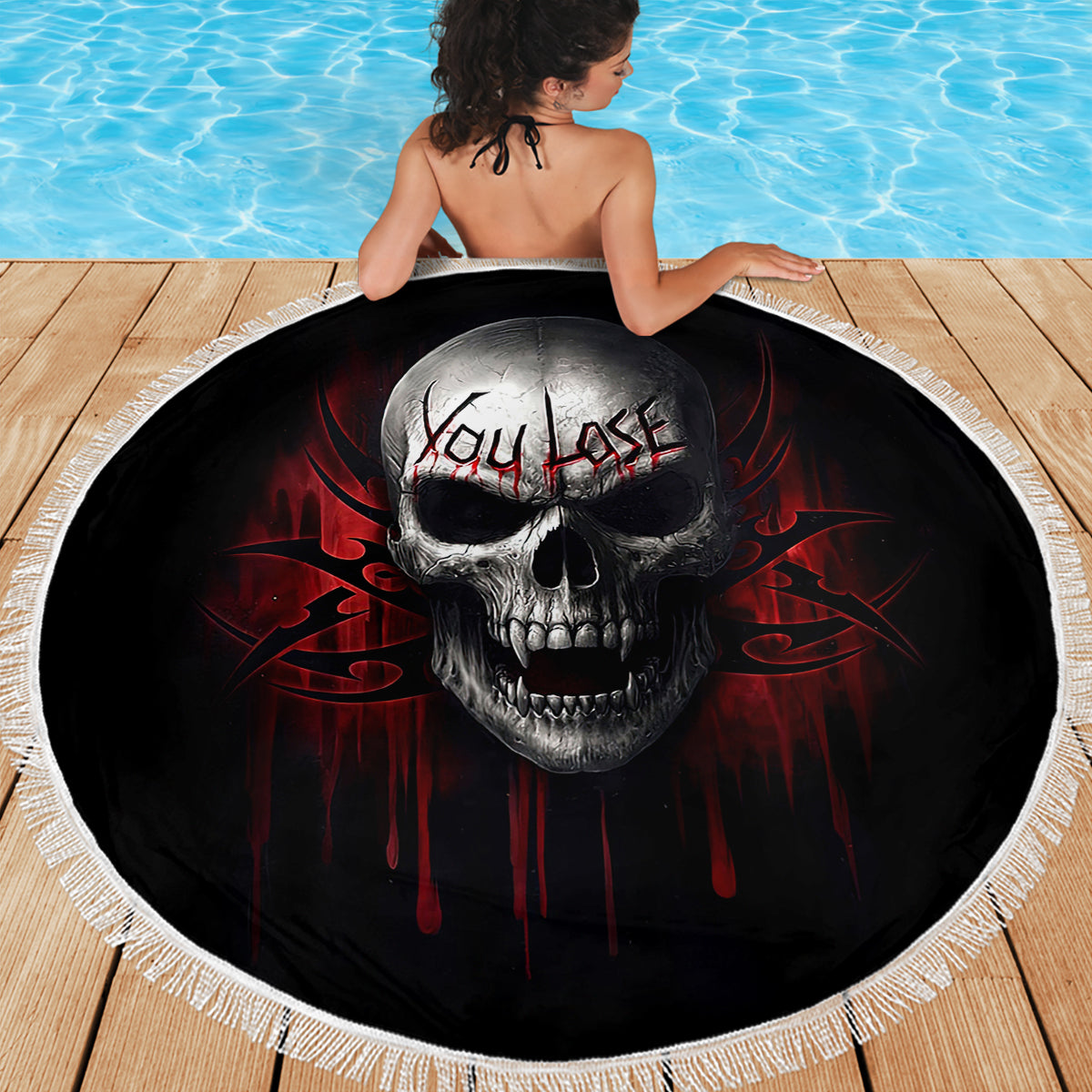 Skull Beach Blanket Death Skull Game Over - Wonder Print Shop
