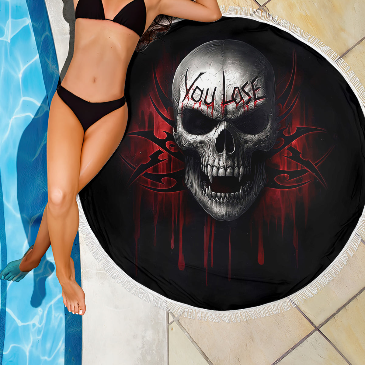 Skull Beach Blanket Death Skull Game Over - Wonder Print Shop