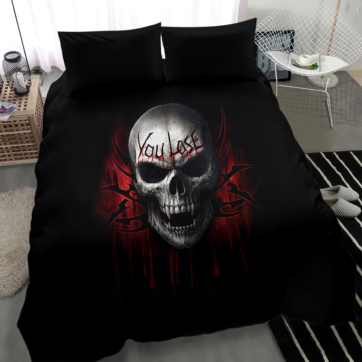 Skull Bedding Set Death Skull Game Over - Wonder Print Shop