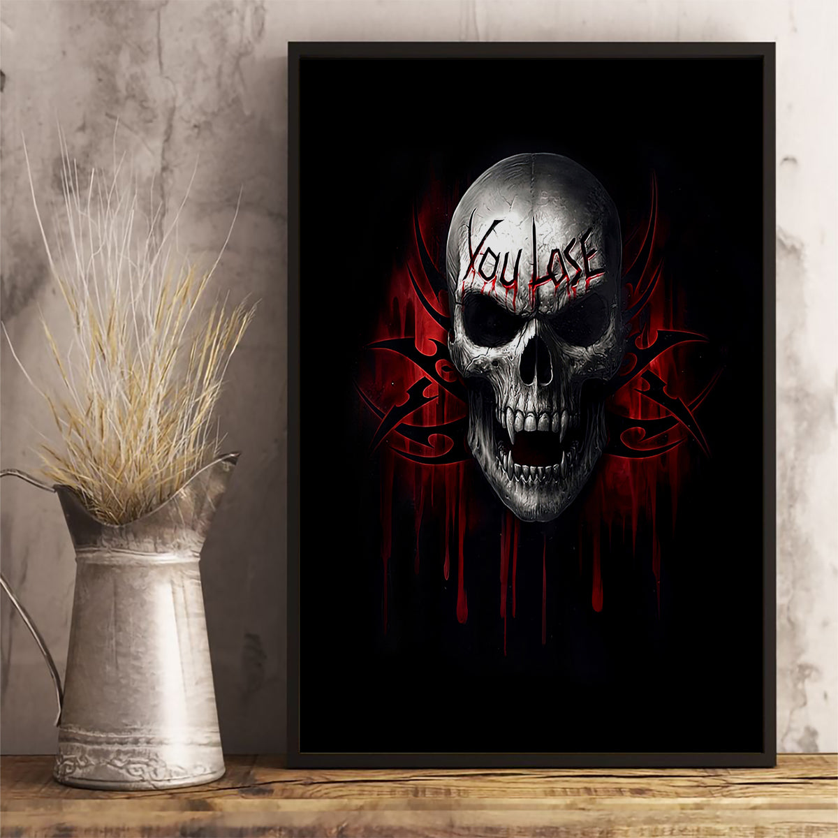 Skull Canvas Wall Art Death Skull Game Over - Wonder Print Shop
