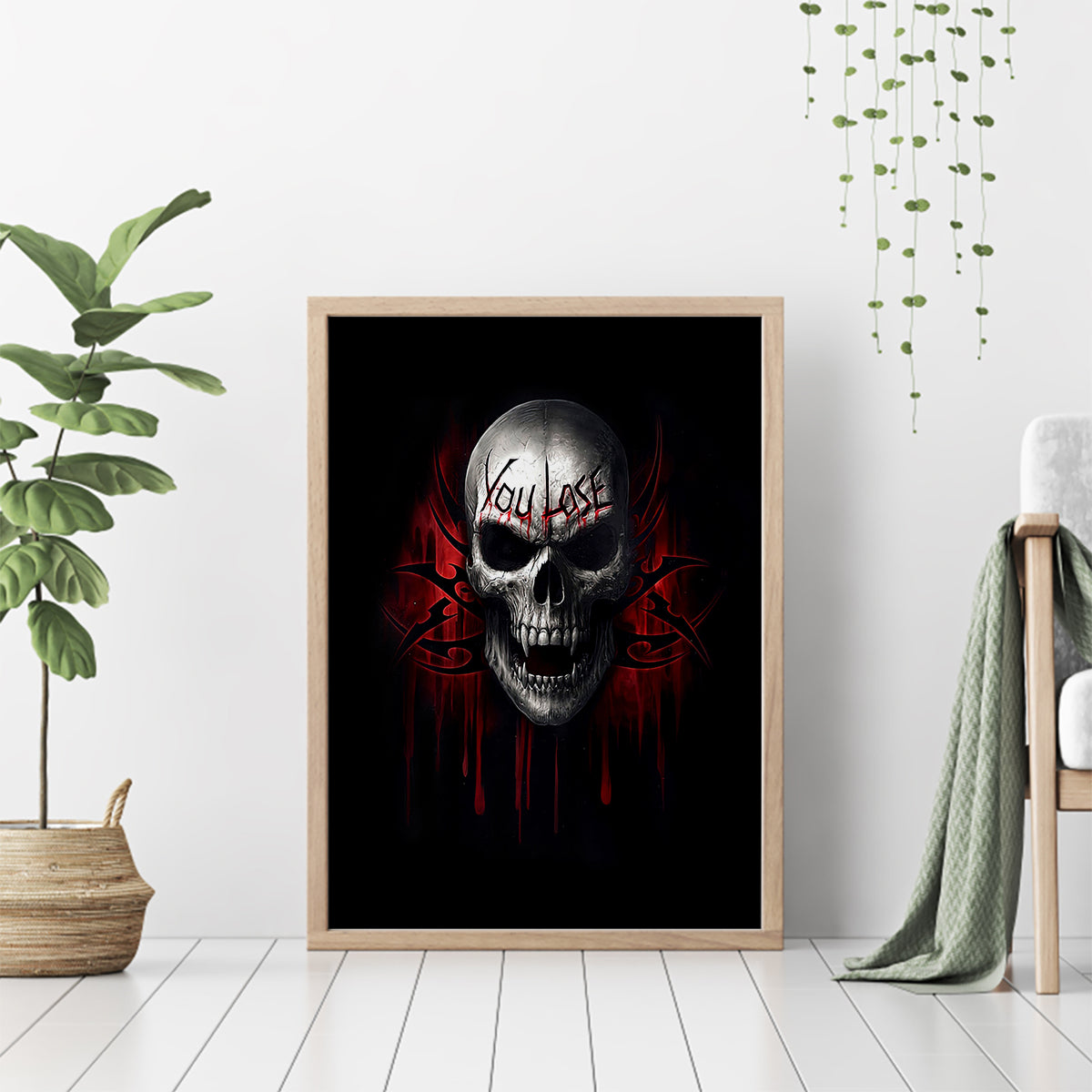 Skull Canvas Wall Art Death Skull Game Over - Wonder Print Shop