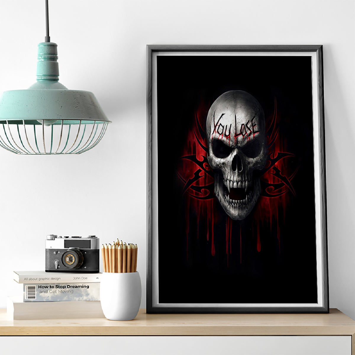 Skull Canvas Wall Art Death Skull Game Over - Wonder Print Shop