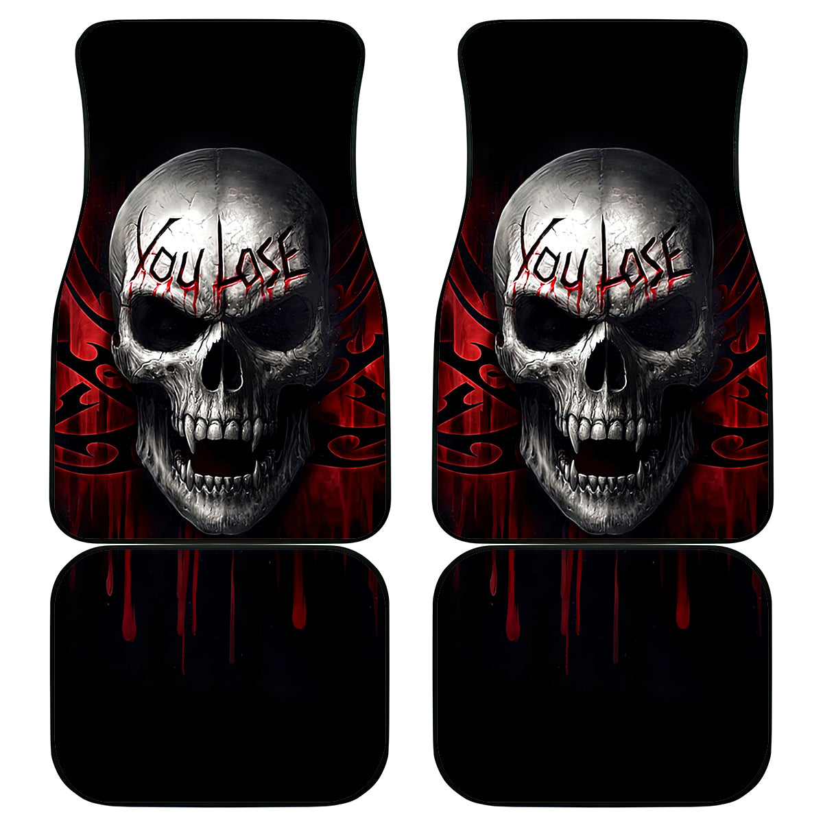Skull Car Mats Death Skull Game Over - Wonder Print Shop