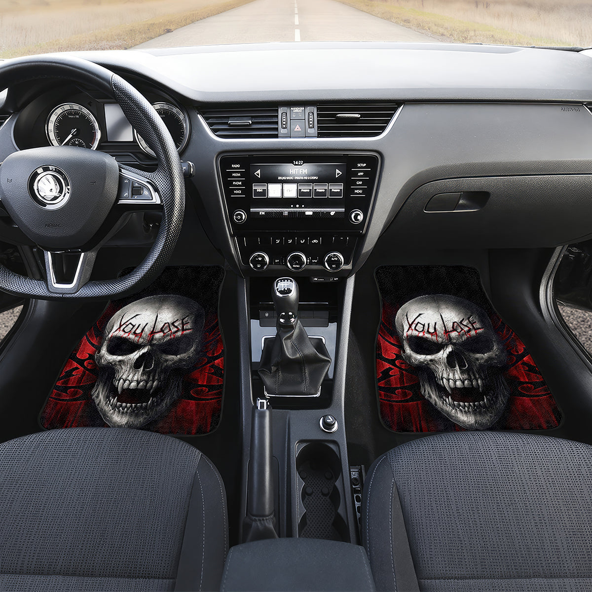 Skull Car Mats Death Skull Game Over - Wonder Print Shop
