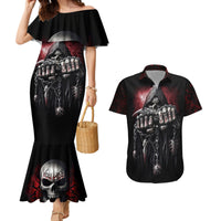 Skull Couples Matching Mermaid Dress And Hawaiian Shirt Death Skull Game Over - Wonder Print Shop
